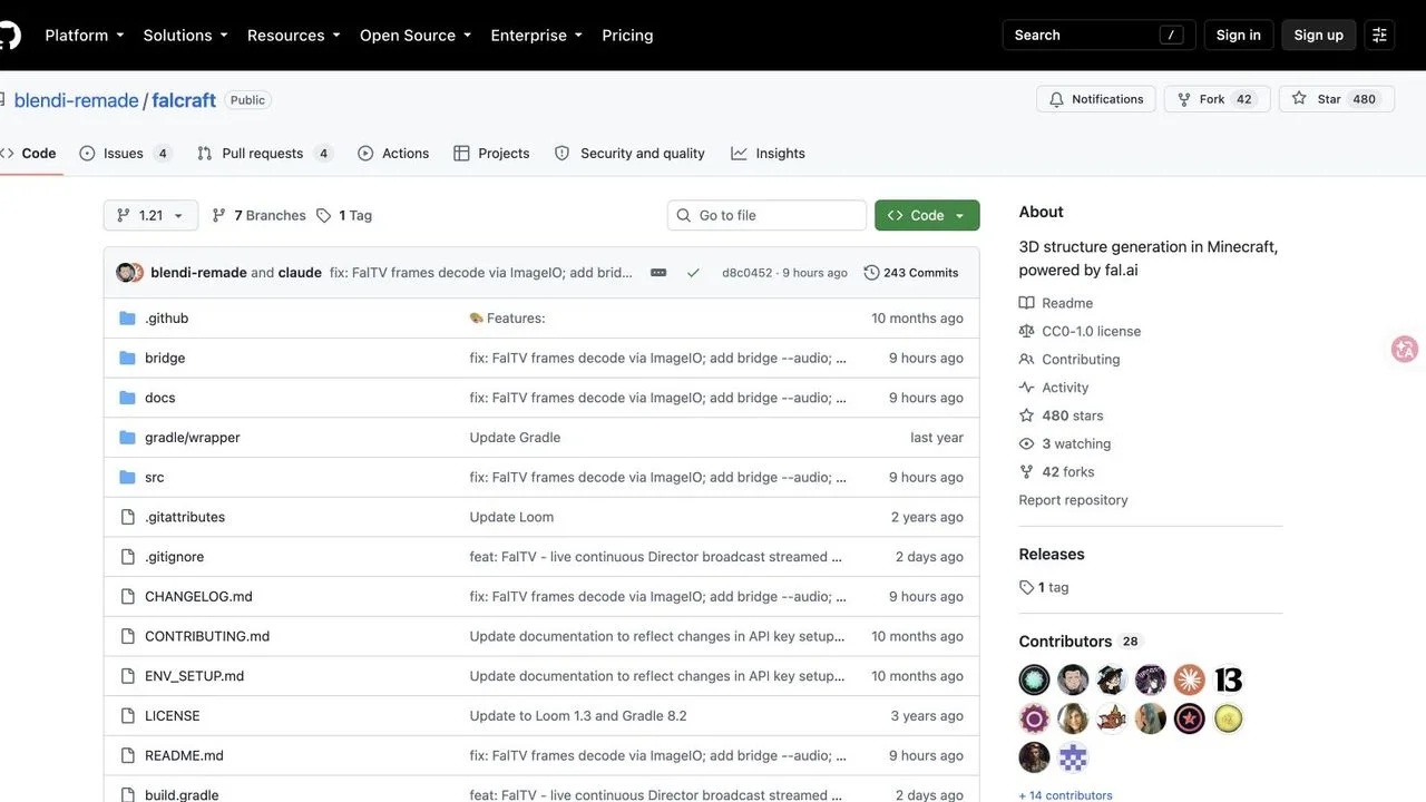 Falcraft repository documenting the FalTV H3 Max Director feature for Minecraft
